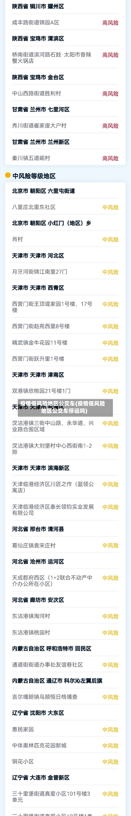 疫情低风险地区公交车(疫情低风险地区公交车停运吗)-第3张图片