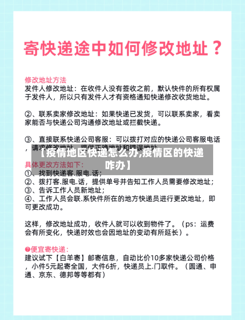 【疫情地区快递怎么办,疫情区的快递咋办】-第2张图片